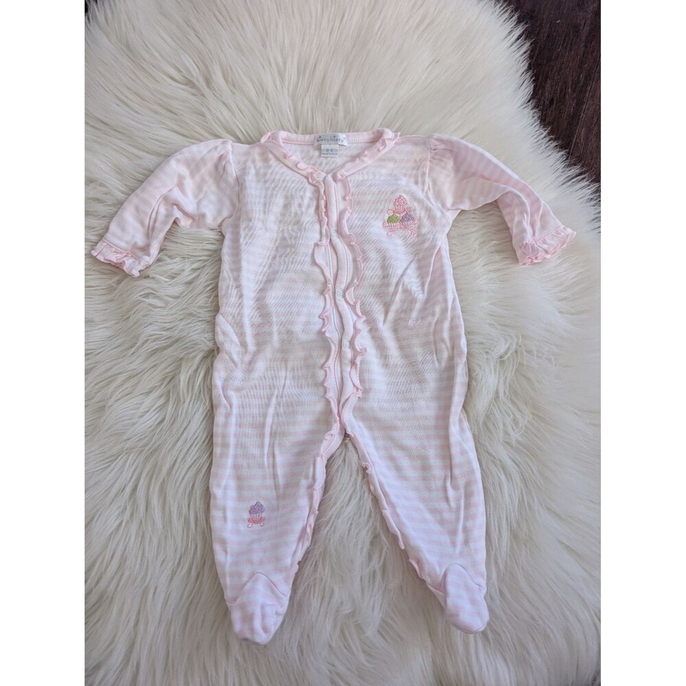 Kissy Kissy Pink Cupcake Birthday Pima Cotton Ruffle Footie 0-3 Months